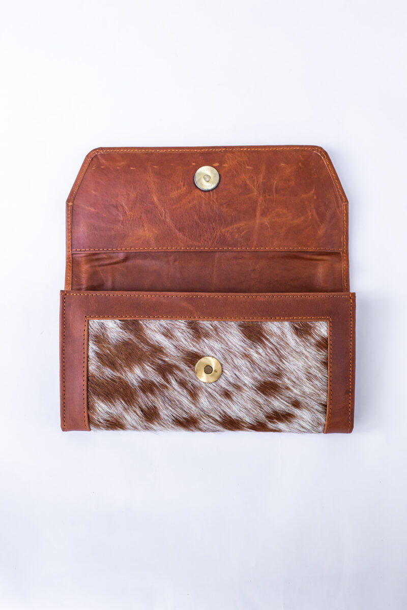 Goat Fur & Buffalo Leather Western Clutch