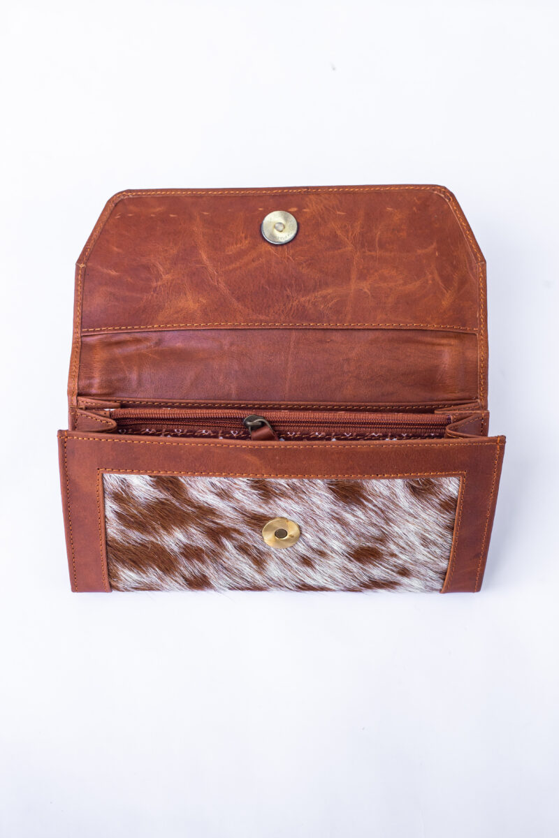 Goat Fur & Buffalo Leather Western Clutch