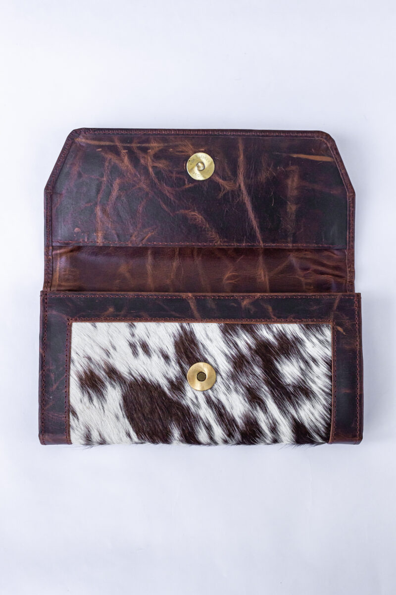 Goat Fur & Buffalo Leather Western Clutch