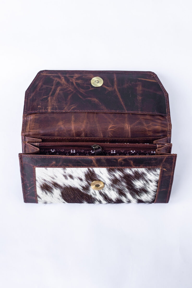 Goat Fur & Buffalo Leather Western Clutch