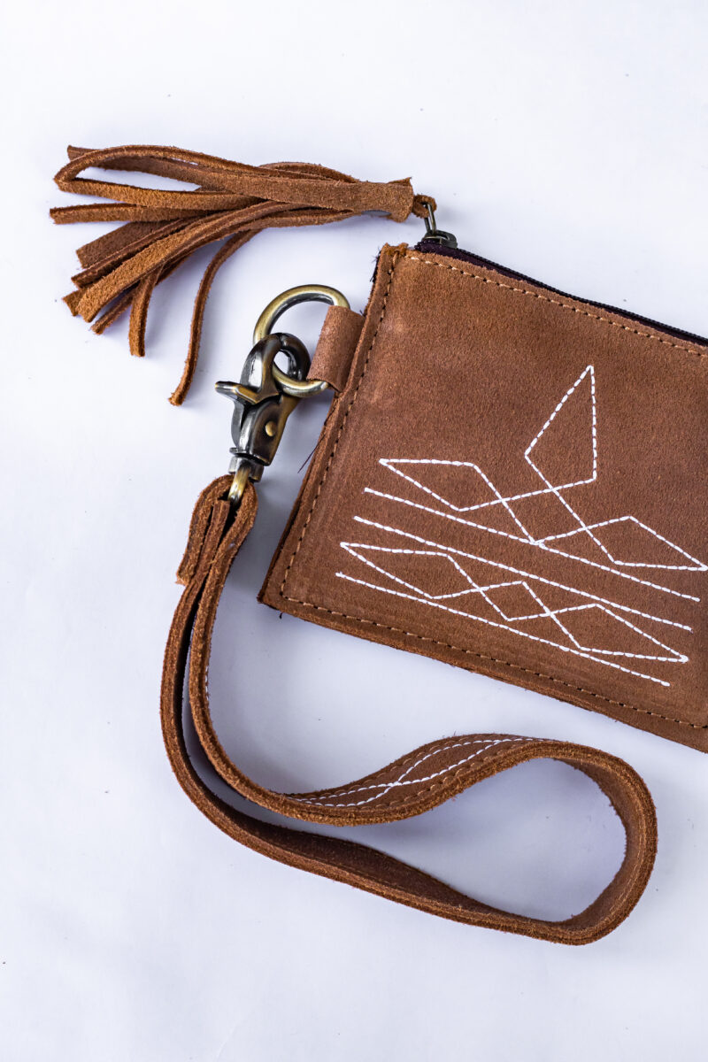 Hand-Stitched Western Leather Utility Pouch