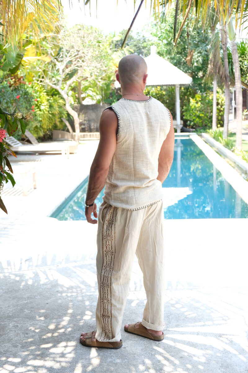 Raw Cotton V-Neck Vest
