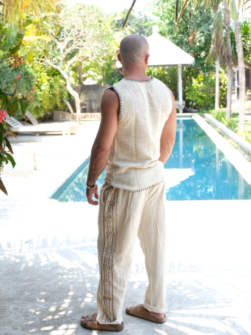 Printed Cotton Relaxed-Fit Trousers