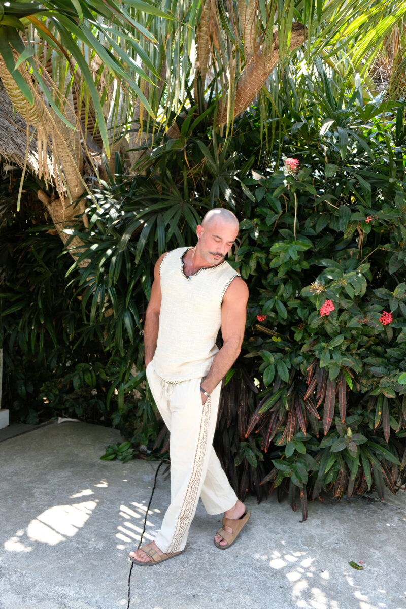 Raw Cotton V-Neck Vest