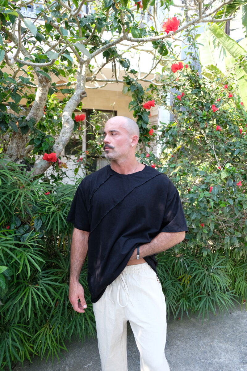 Black Deconstructed Oversized T-Shirt
