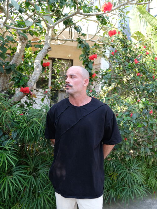 Black Deconstructed Oversized T-Shirt