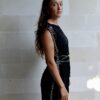 Vestido Maxi con flecos de medianoche