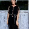 Vestido Maxi con flecos de medianoche