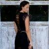 Vestido Maxi con flecos de medianoche
