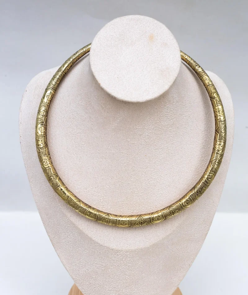 Engraved Gold-Tone Choker
