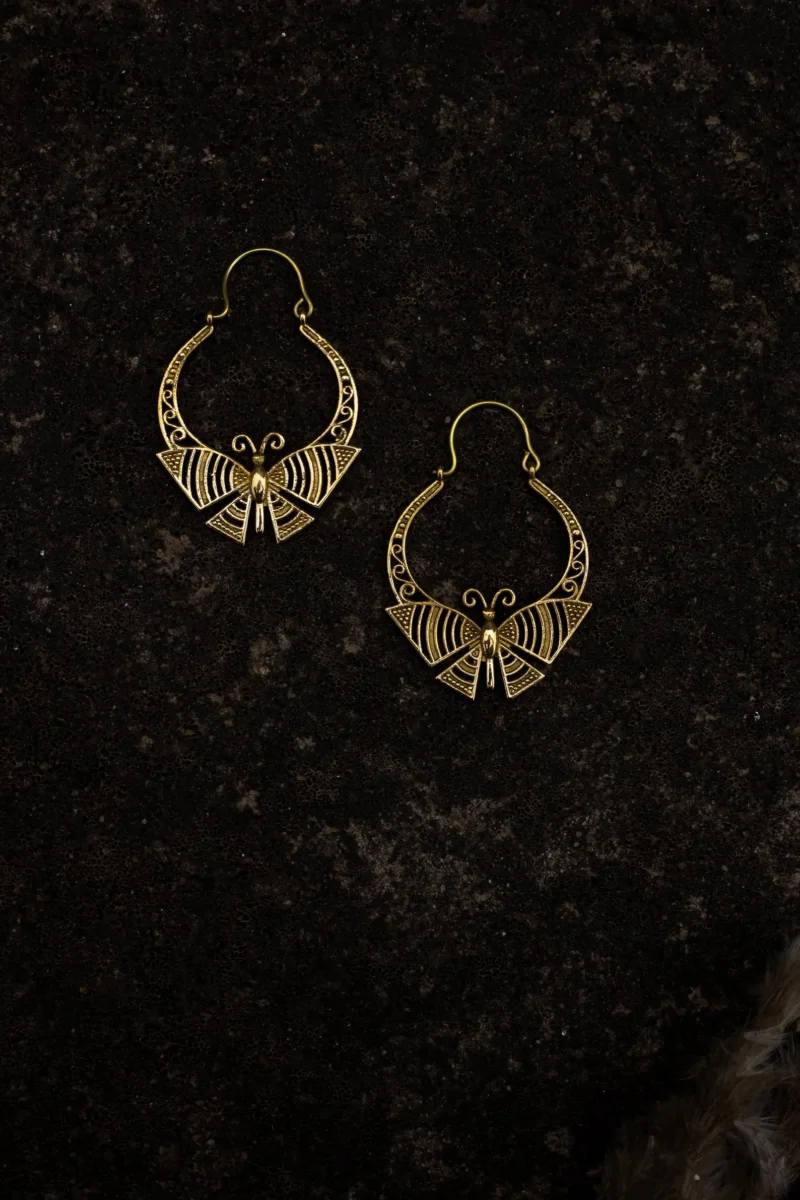 Butterfly Hoop Earrings