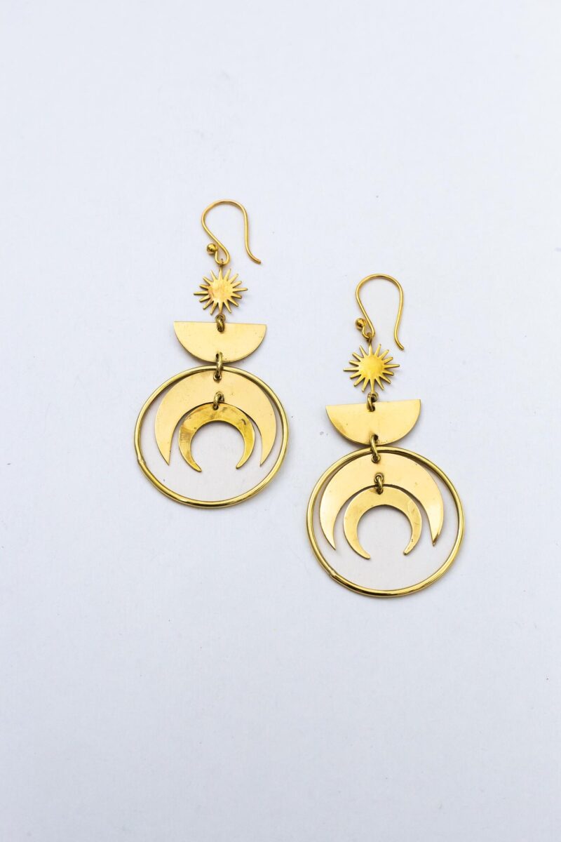 Celestial Sun Moon Earrings