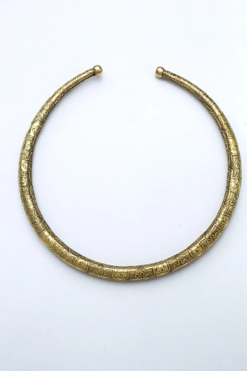 Engraved Gold-Tone Choker