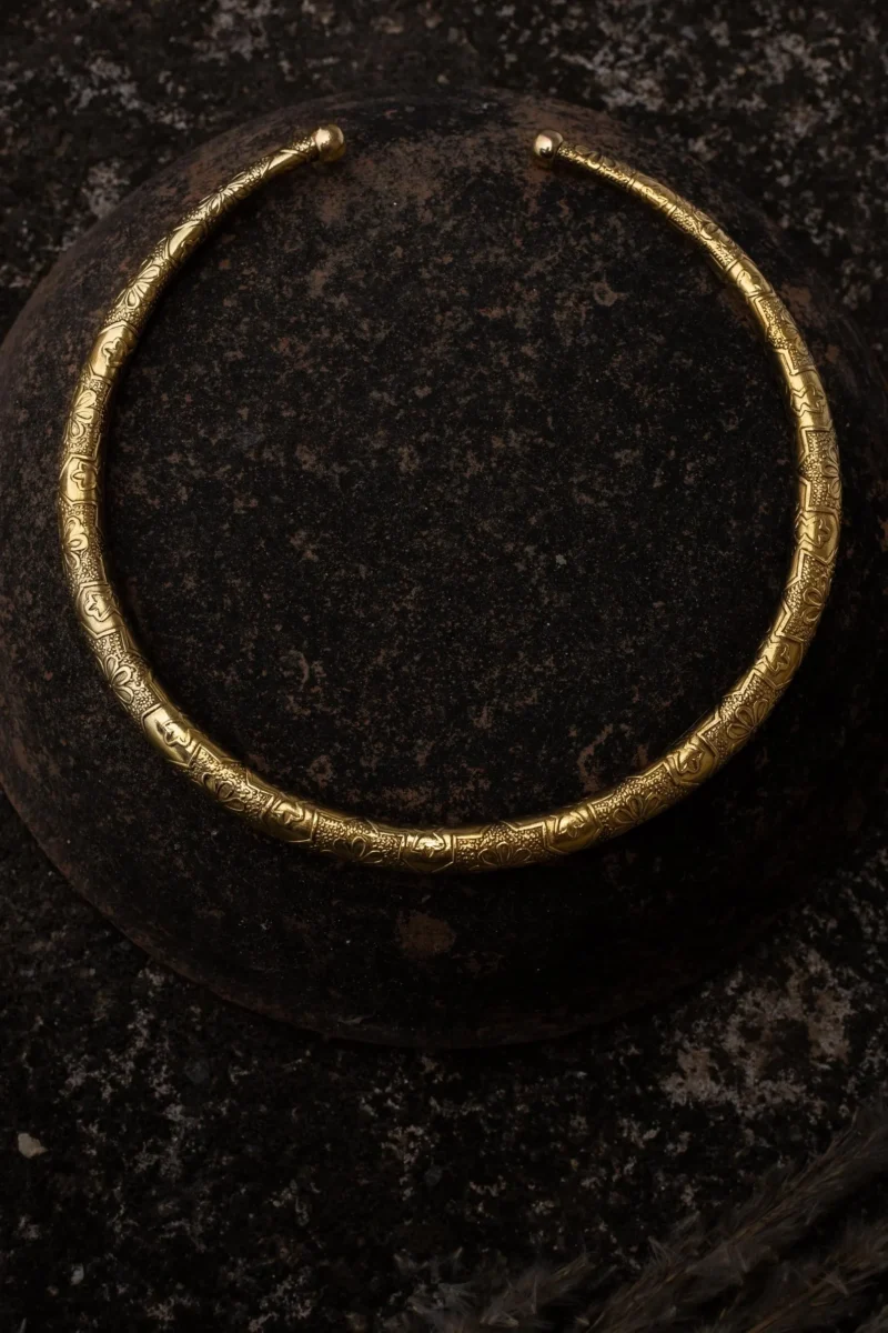 Engraved Gold-Tone Choker