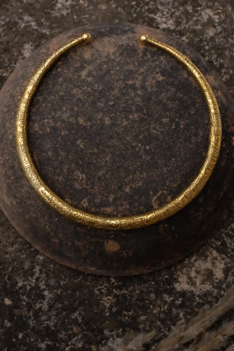 Engraved Gold-Tone Choker