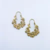 Antique Gold Floral Hoop Earrings