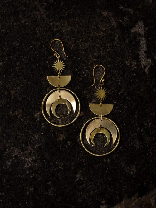 Celestial Sun Moon Earrings