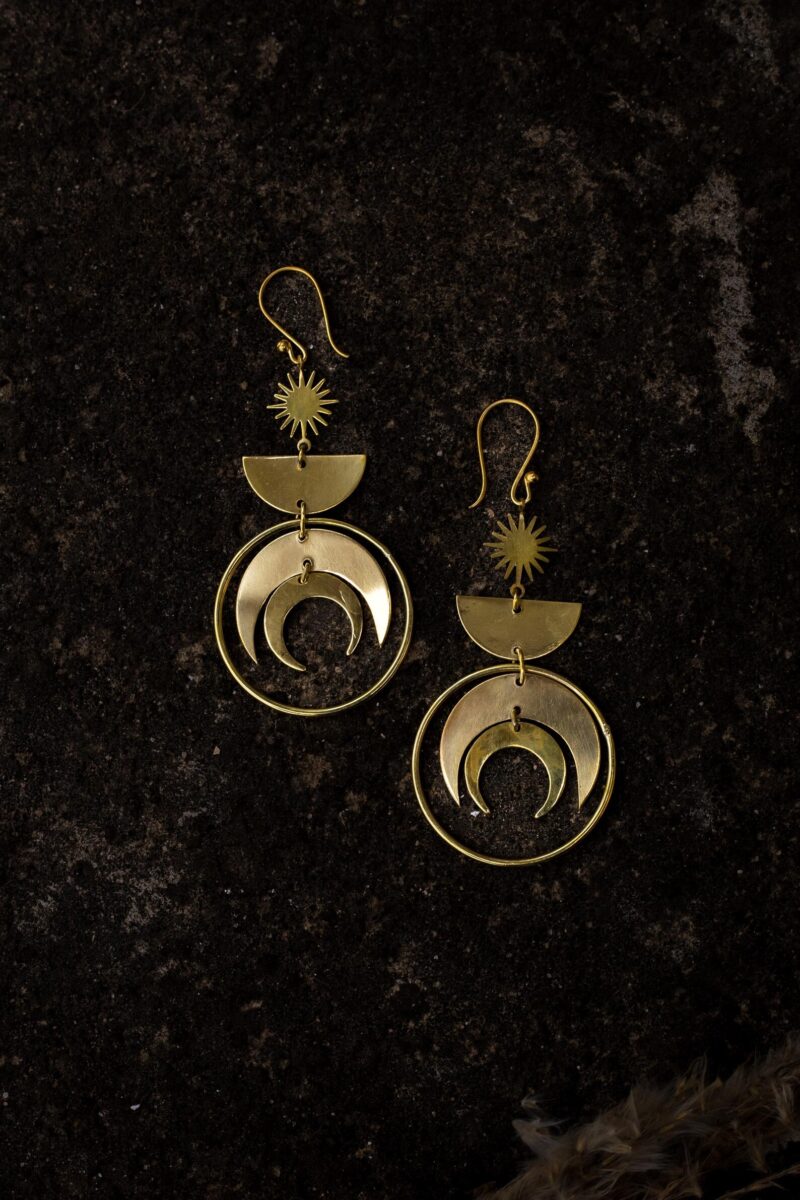 Celestial Sun Moon Earrings