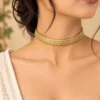 Brass Honeycomb Cuff Necklace