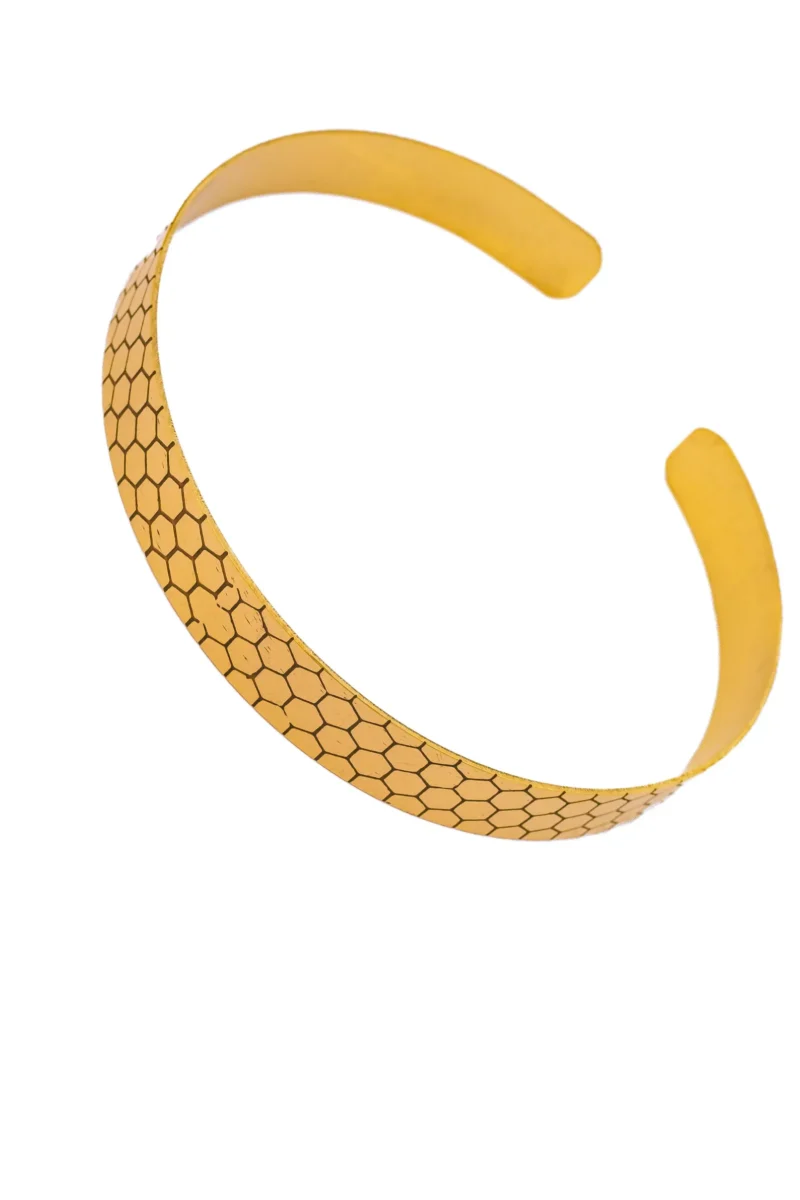 Brass Honeycomb Cuff Necklace