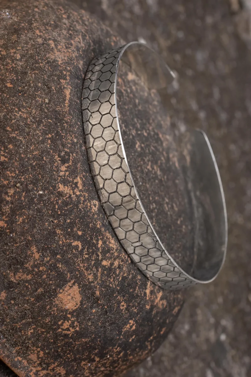 Brass Honeycomb Cuff Necklace