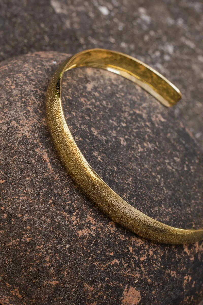 Brass Torque Textured Cuff Necklace