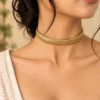 Brass Torque Textured Cuff Necklace