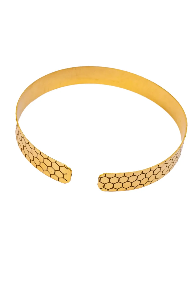 Brass Honeycomb Cuff Necklace