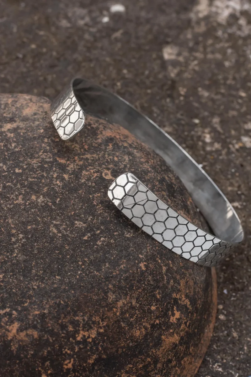 Brass Honeycomb Cuff Necklace