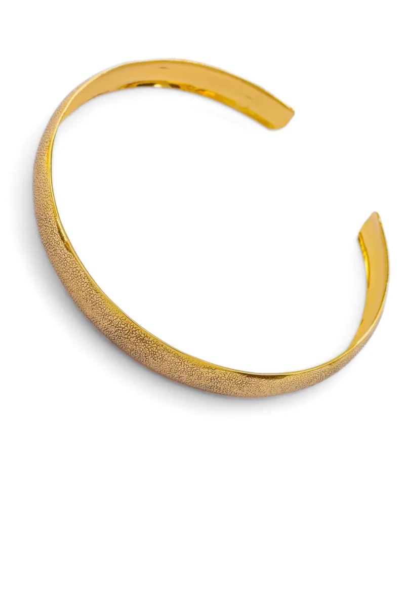 Brass Torque Textured Cuff Necklace