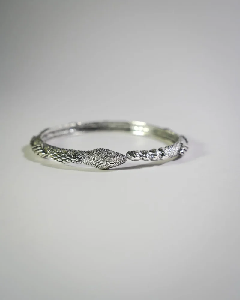 Silver Plated Brass Snake Cuff
