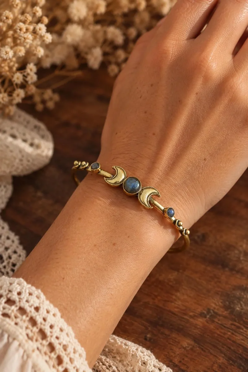 Triple Labradorite Cuff Bracelet