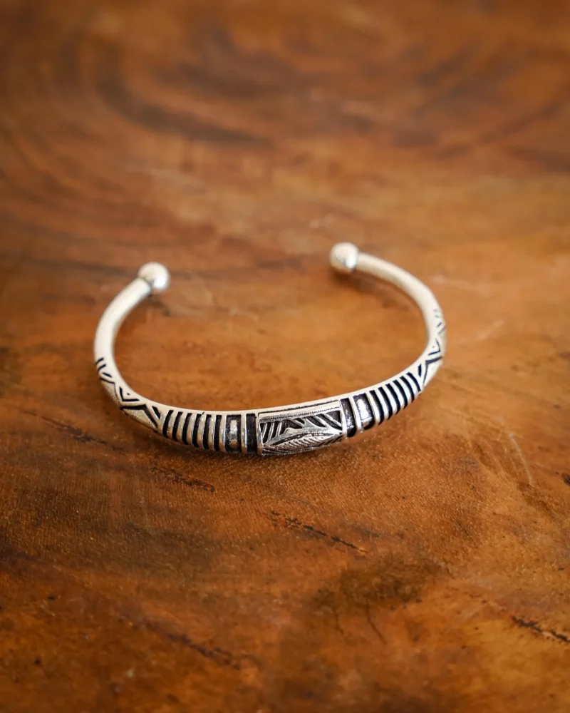 Geometric Silver Cuff Bracelet