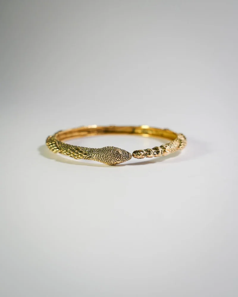 Silver Plated Brass Snake Cuff