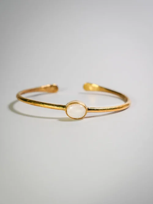 Moonstone Brass Cuff Bracelet