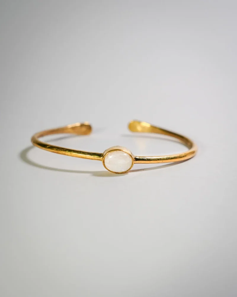 Moonstone Brass Cuff Bracelet