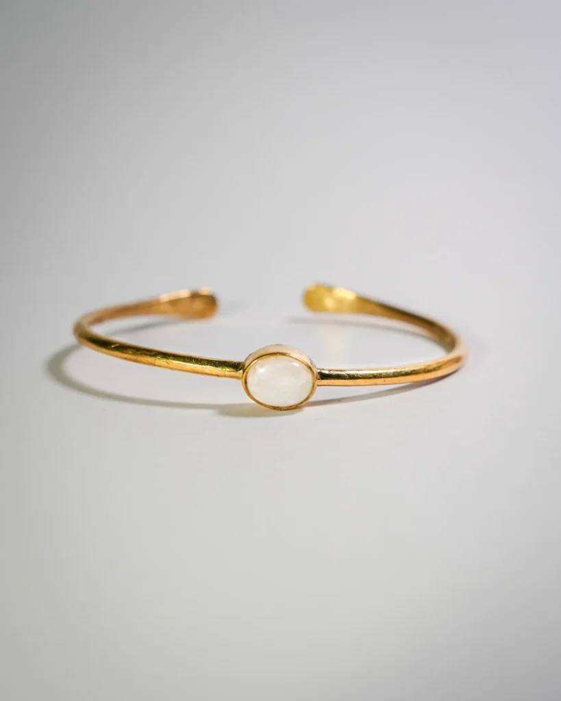Moonstone Brass Cuff Bracelet