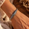 Geometric Silver Cuff Bracelet