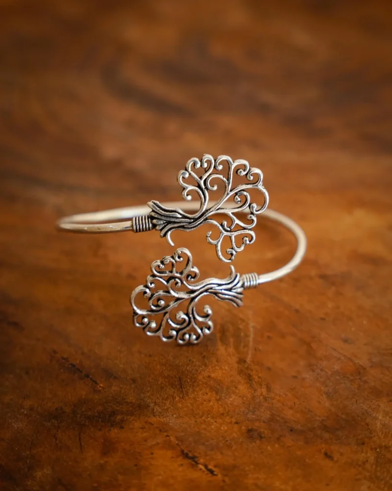 Tree of Life Silver Cuff Bracelet